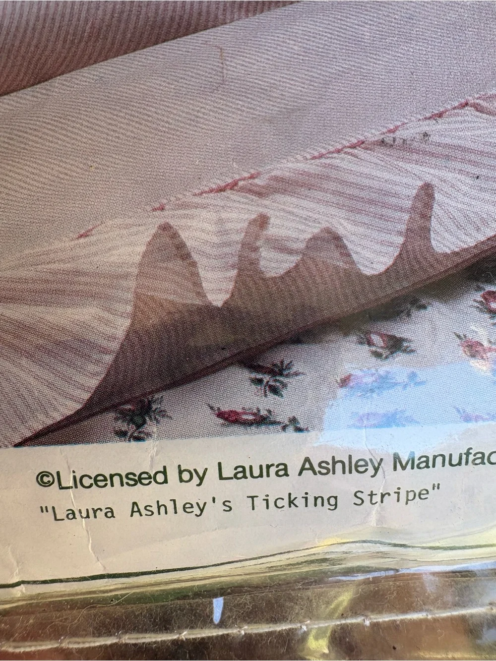 Vintage Laura Ashley King Pillow Sham NIP Ticking Stripe Made in USA PLZ READ
